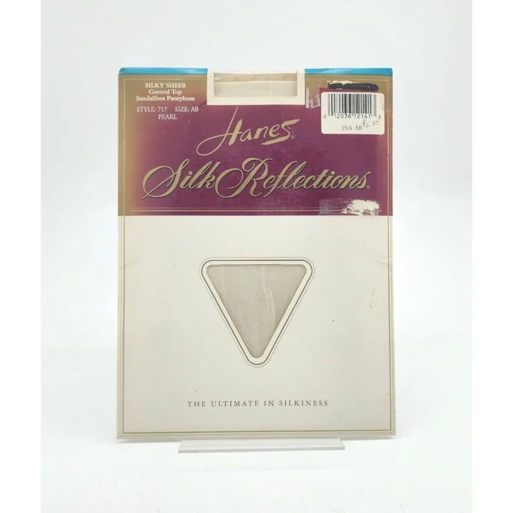 Hanes Silk Reflections Silky Sheer Control Top Sandalfoot Pantyhose 717 Pearl AB